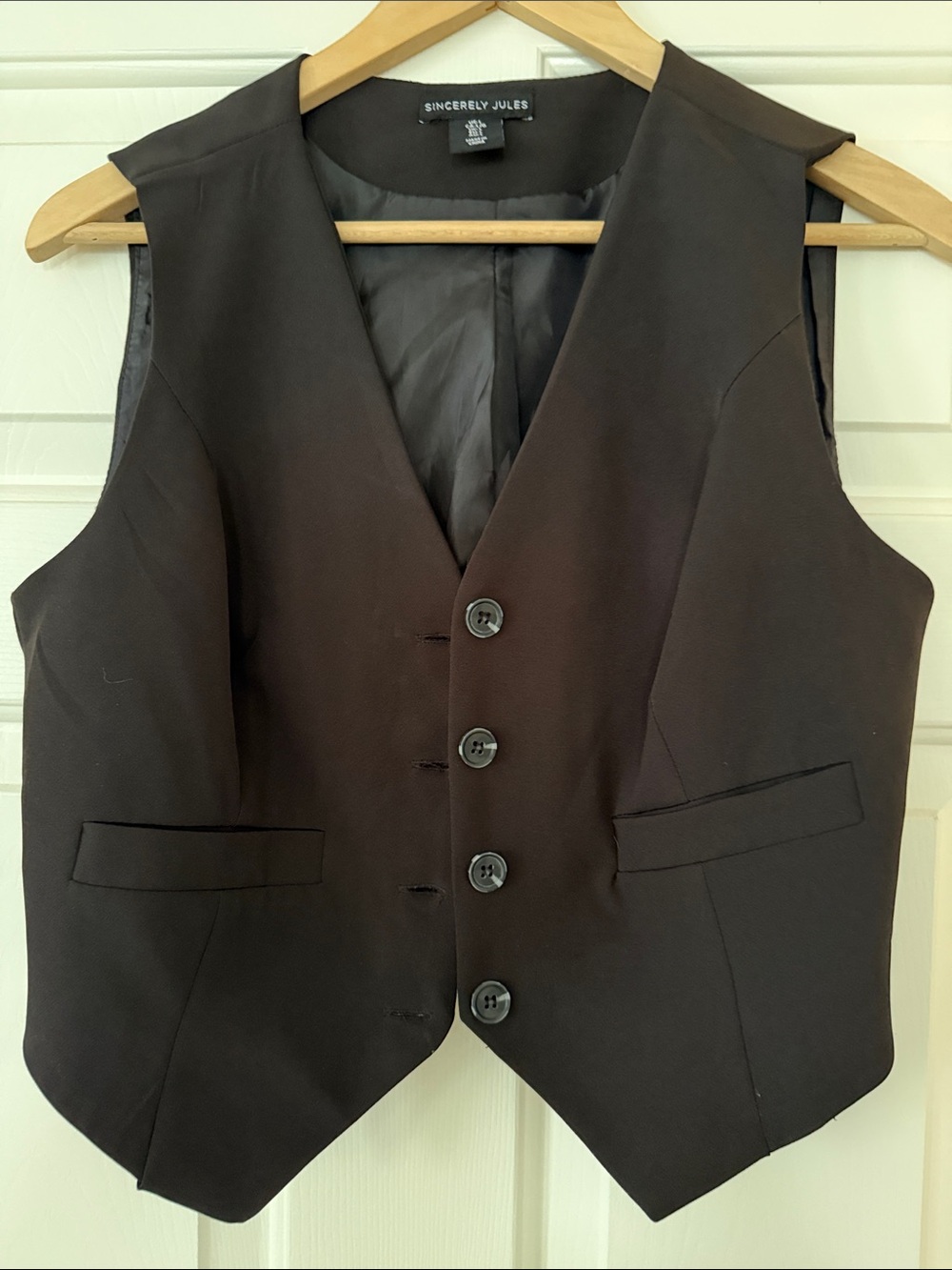 Sincerely Jules Black Tailored Vest